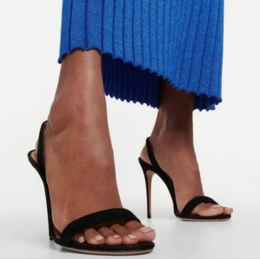AQUAZZURA SO NUDE‎ BLACK 7.5